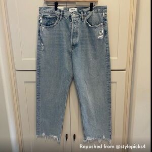 Agolde 90’s Crop Mid Rise Loose Straight Jeans -Nerve